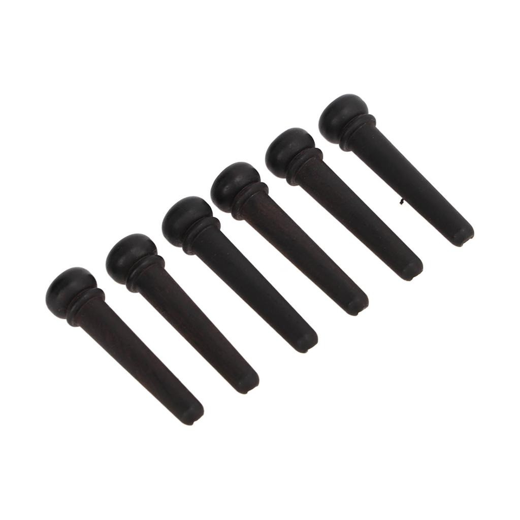 6stk Gitarbroklynger Sort Wood Bridges Pins Gitarer Reservedeler Tilbehør