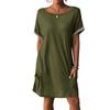 Women's Dresses T-Shirt Dresses With Pockets Solid Color Casual Beach Dresses
