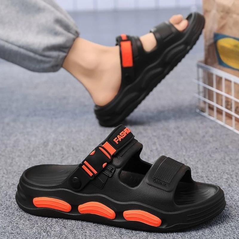 Fashion Platform Men's Shoe Slides Beach Anti-slip Adult Pvc Low Price Mascullino Fun Y2k Elegant Comfortable 2025 Fashion Male Slipper