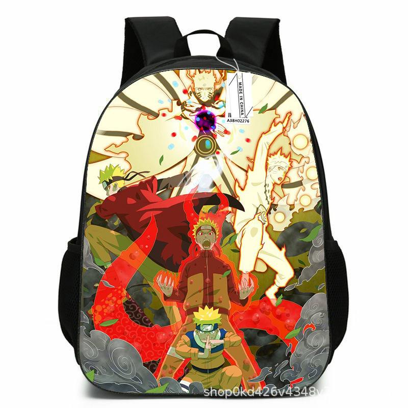 Naruto Peripheral Schoolbag Naruto Sasuke European and American Elementary and Middle School Students Backpack Cartoon Animation Computer Bag
