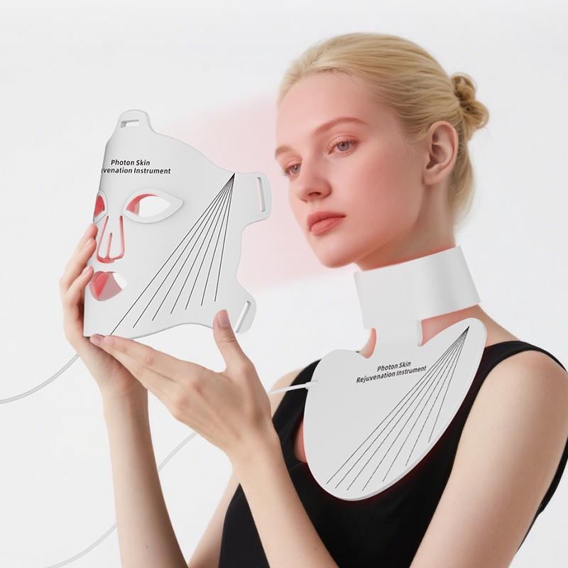 2025 New Silicone LED Mask Neck-Fitting Home Photorejuvenation Device Beauty & Personal Care Product for Home Use