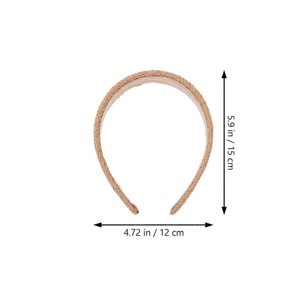 4Pcs Raffia Sponge Head Hoops Women Rattan Style Headbands Female Hair Decors
