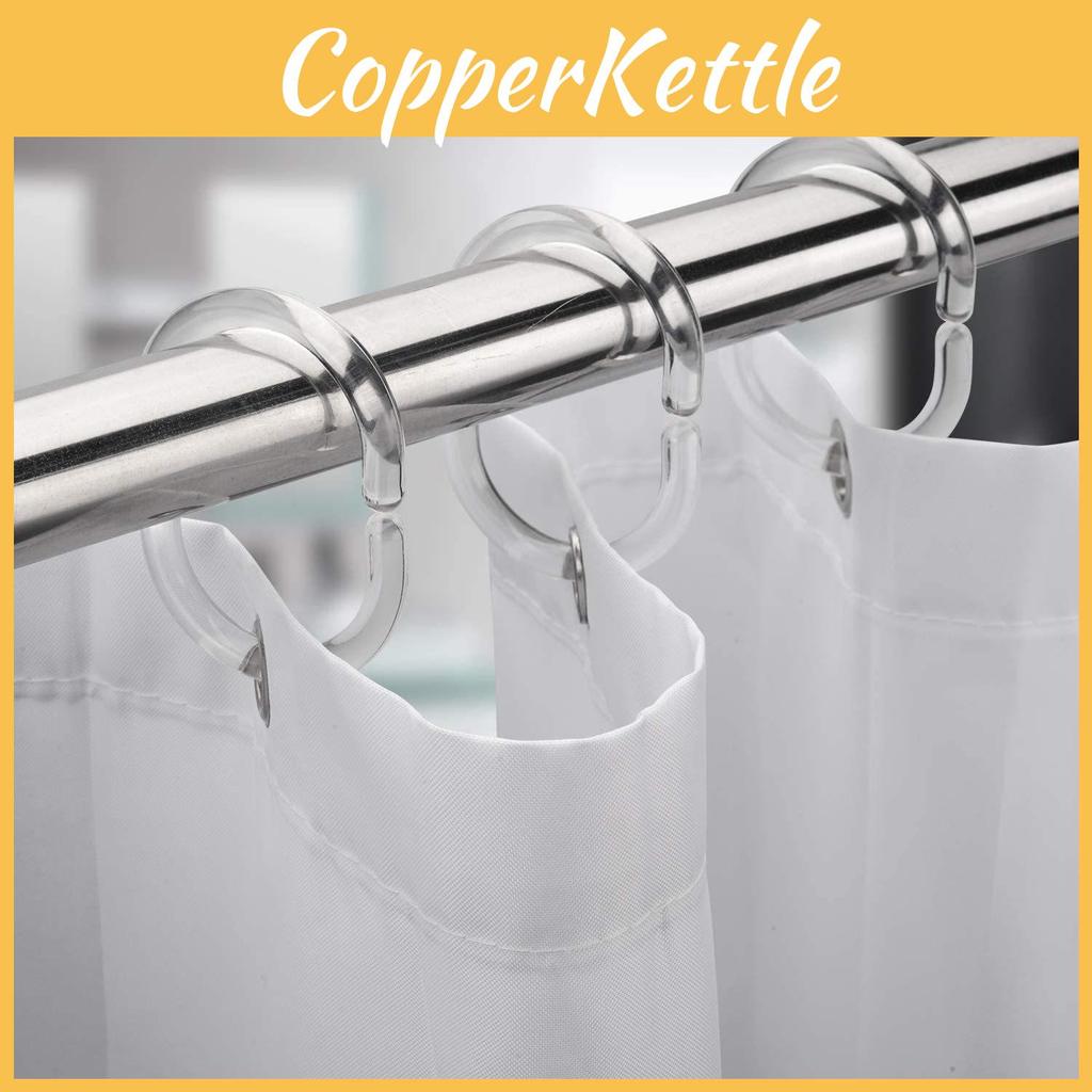 Clear Shower Curtain Rings Pack Of 12 C-shaped Hooks Modern And Simple Design