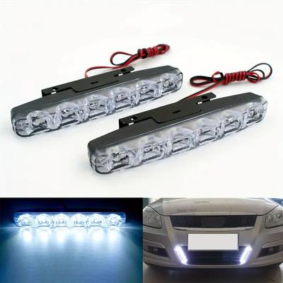 2PCS 6 LED Universal Light Car LED 12V Auto White Light Auto Strip For Car SUV Sedan Coupe Vehicle Motorcycle SUV ATV Tractor Bo