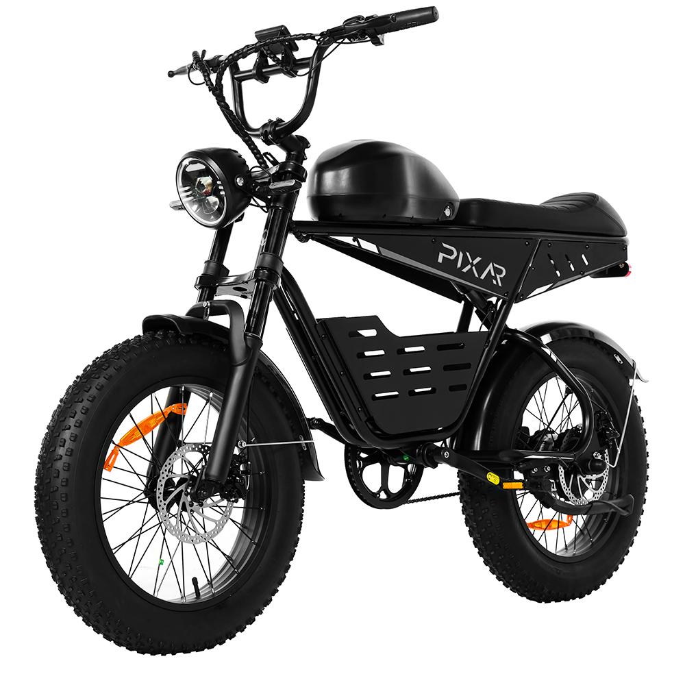 Electric Bike Pixar Super 500W Motor 30AH Max Range 100KM Top Speed 25Km/h Load 120KG 20"x4.0" Black