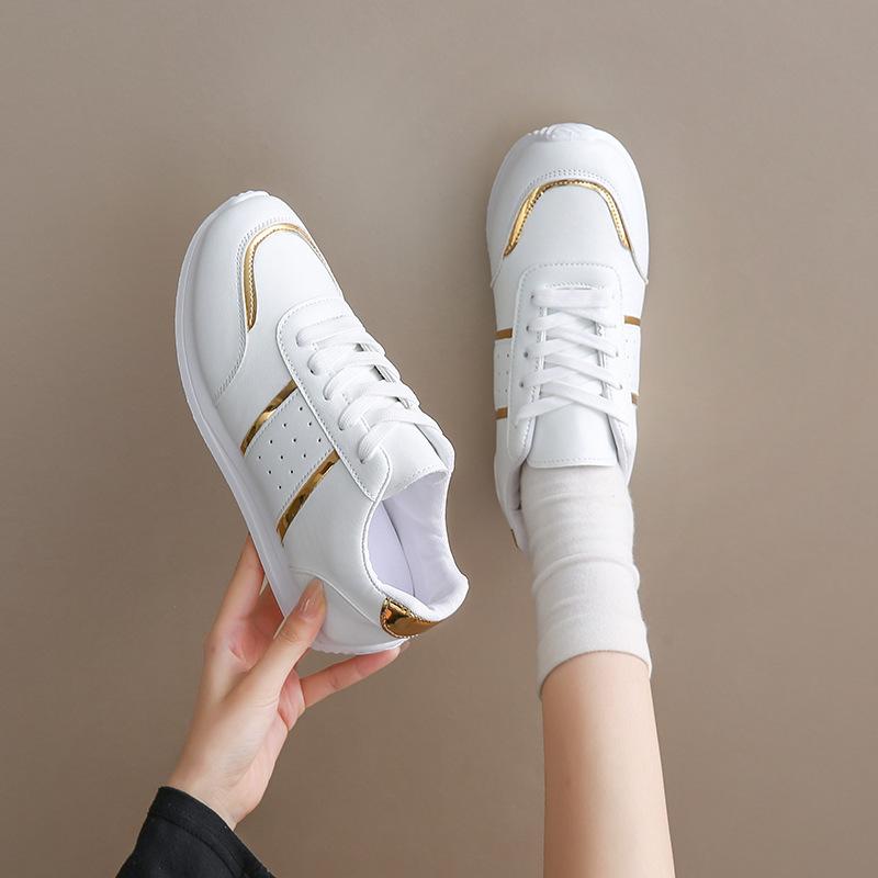 

Trendy Women s Platform Sneakers,White Vulcanized Canvas Shoes for Walking Running, Lace-Up Casual Sport Flats 41 білий