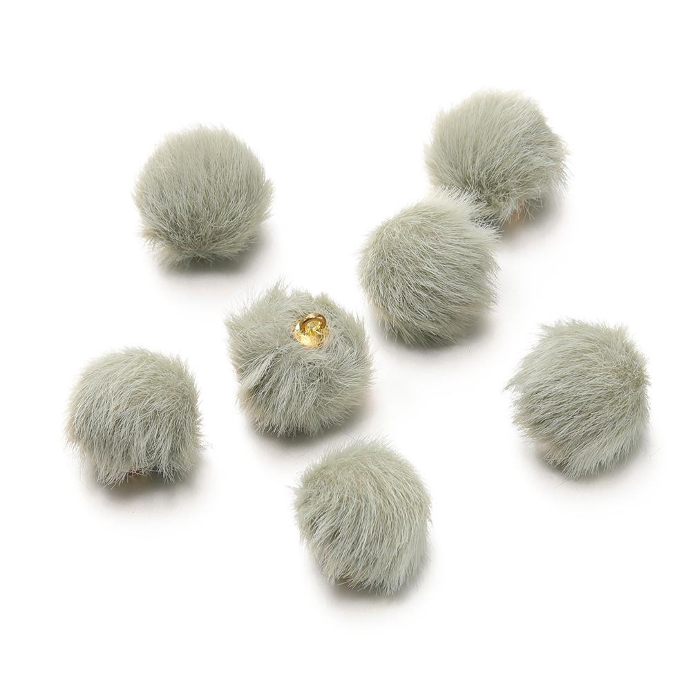 10pcs 17mm Plush Fur Covered Ball Beads Charms Pompom Beads Pendant for DIY Earring Bag Keychain Pendant Jewelry Making Supplies