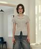 JUCYJUDY Button-Up Pleated Knit Top J1Kt321H