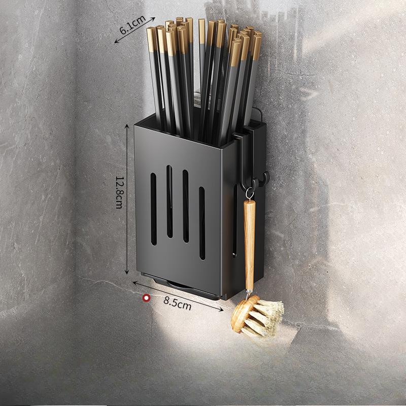 Wall-mounted Chopstick Storage BoxDraining Chopstick Cage Household Kitchen Non-drilling Storage Rack