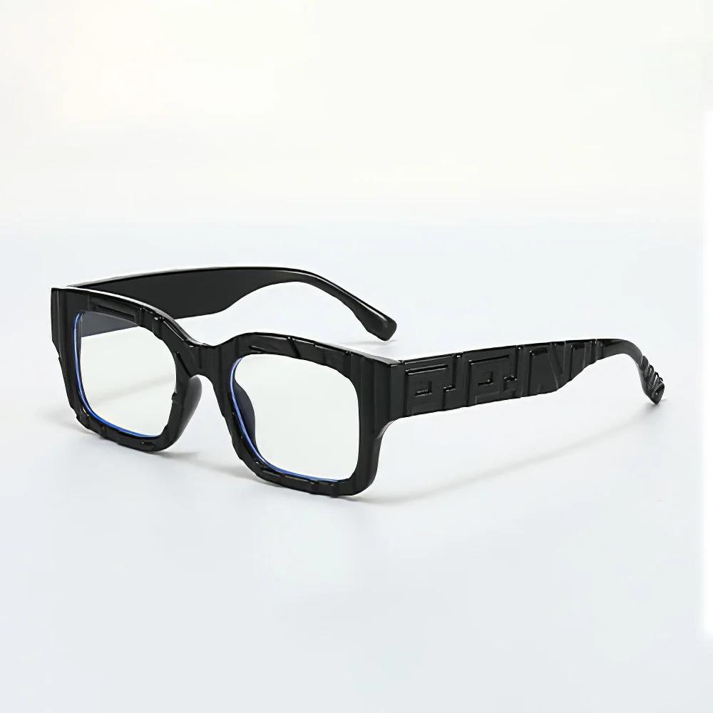 Vintage Black Square Sunglasses Woman Luxury Brand Small Rectangle Great Wall Pattern Sun Glasses Female Gradient Clear Mirror