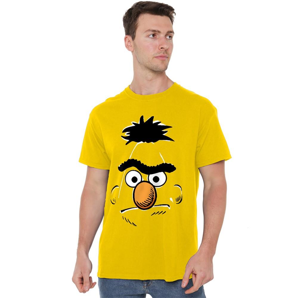 Sesame Street Bert Retro Sketch Face T-Shirt S-3XL Yellow XXL