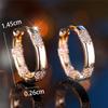 Crystal White Zircon Stone Hoop Earrings For Women  Female Gold Color Wedding Jewelry