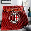 Nome Personalizzato, Coperta in Flanella Stampata Milan Rossoneri, morbido plaid per camera da letto divano, lavabile, merchandising per tifosi, ottimo regalo.chl