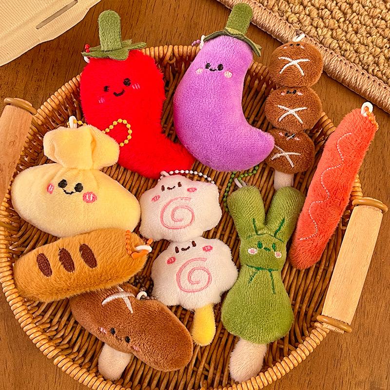 Cute Cartoon Kanto Cooking Doll Pendant Keychain Kawaii Simulation Food Filled Doll Backpack Decoration Pendant Accessories Gift