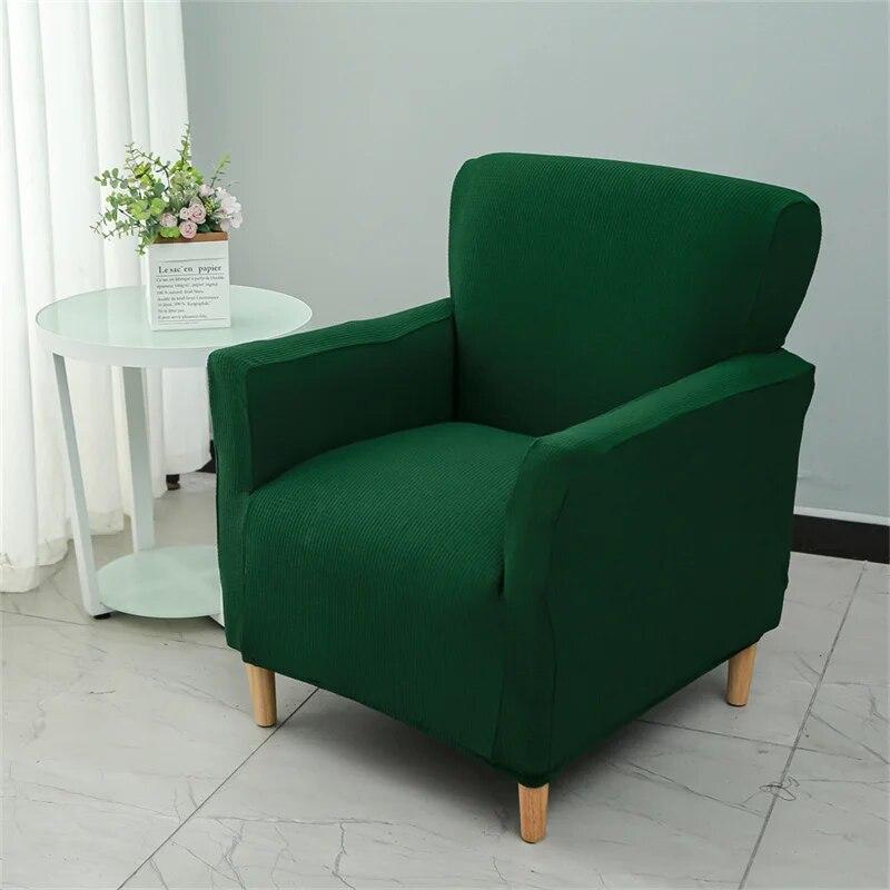 Solid Color Tub Club Armchair Cover Stretch Sloping Arm Back Slipcover Soft Single Small Chair Seater Sofa Covers For Home Club