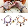 Colgantes de Calabaza Joyería de Cadena de Mano para Niña Mujer Pulsera Morada con Cuentas