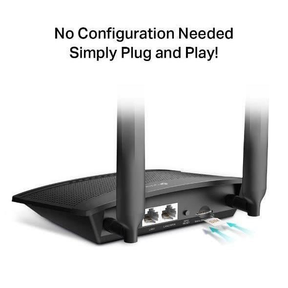 4G LTE Router 150 Mbps Wifi N300 Mbps - TP-Link TL-MR100 - 2 Ethernet Ports - Removable Antennas