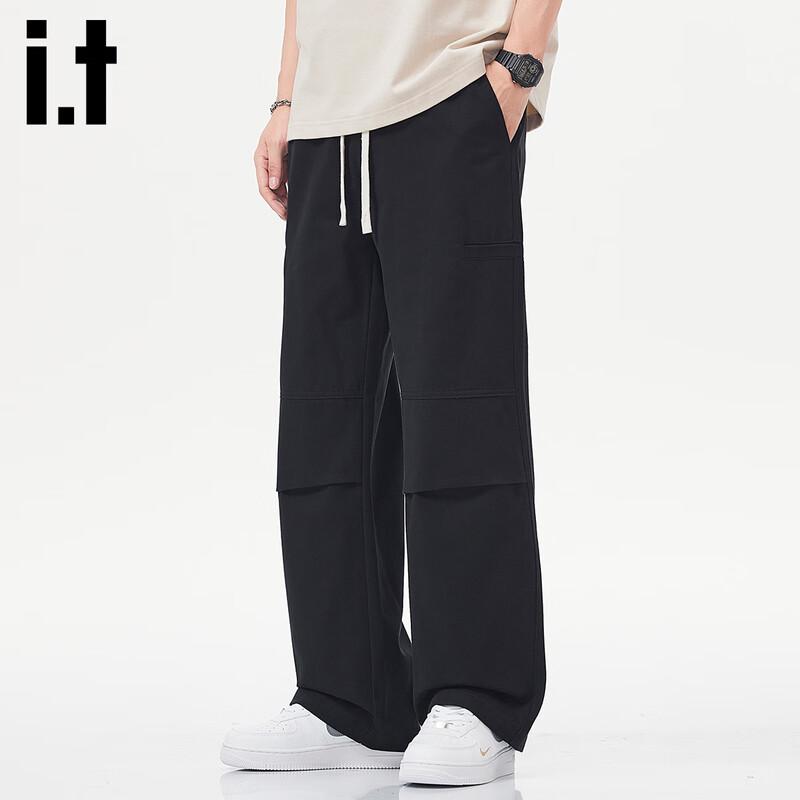 Izzue It Men's Wide-Leg Straight Workwear Casual Pants