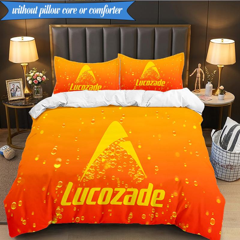 3PCS Lucozade Bedding Set Duvet Cover Closure Includes 1 Duvet Cover & 2 Pillowcases for All Seasons Bedroom Decor Christmas Fan gifts