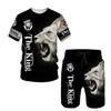 European and American manufacturers supply, lion 3D digital printing casual suit T-shirt + shorts, available