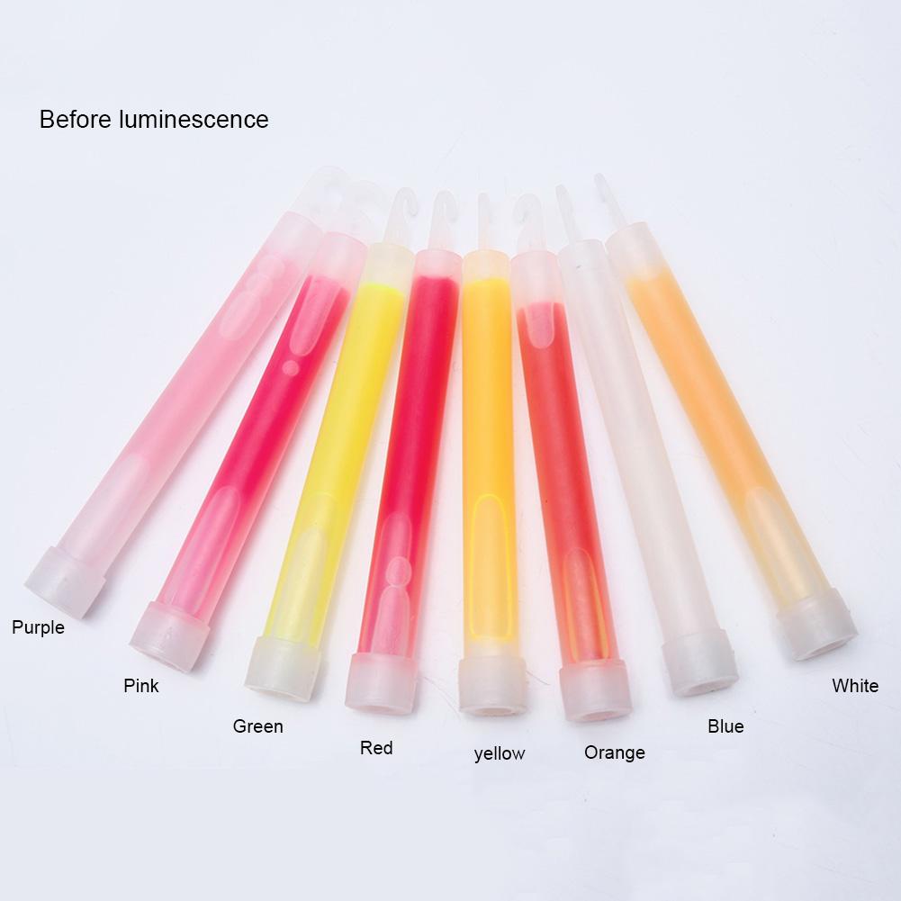 10pcs Outdoor Emergency Glow Sticks Waterproof 6 Inch Concert Party Light Stick with Hook Non-toxic Hiking Camping Equipment