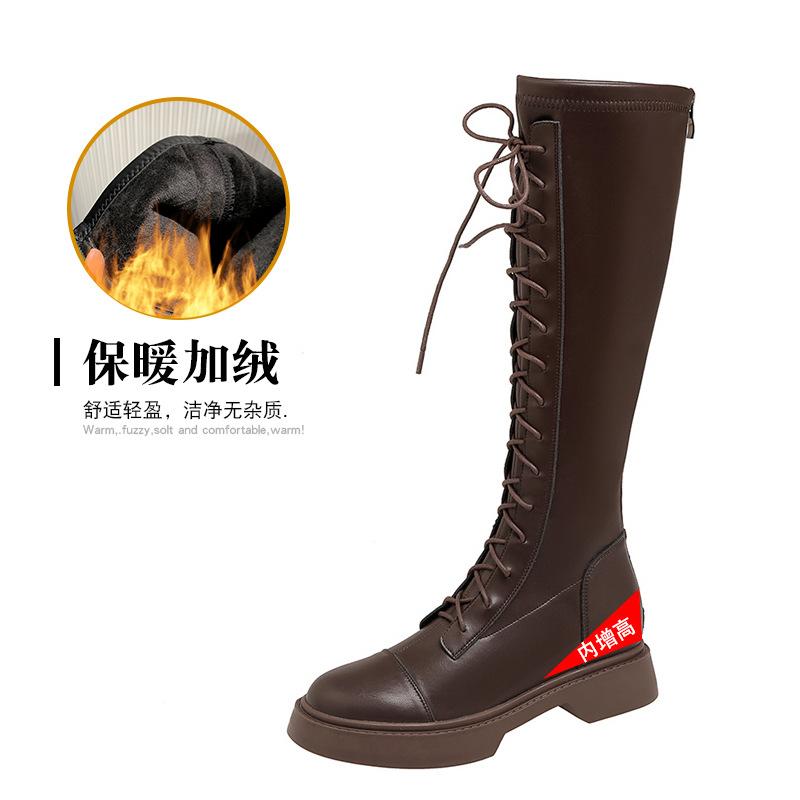 

Но эластичные тонкие сапоги до колена, ботинки Мартина, женские новые ботинки с внутренней высотой, высокие сапоги, ветрозащитные ботинки рыцаря 40