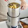 1pc Stainless Steel Deep Frying Pot with Strainer Basket & Tongs, Japanese Tempura Fryer Pot for French Fries, Chicken & Kitchen Cooking