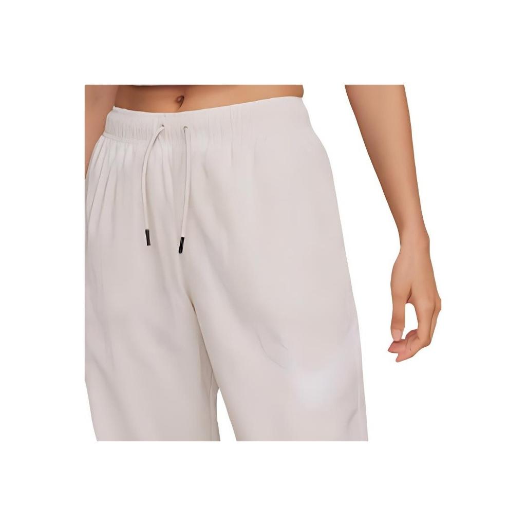 Nike Solid Color Loose-Fit Cuffed Knit Pants Women Bottoms White DM6184-104