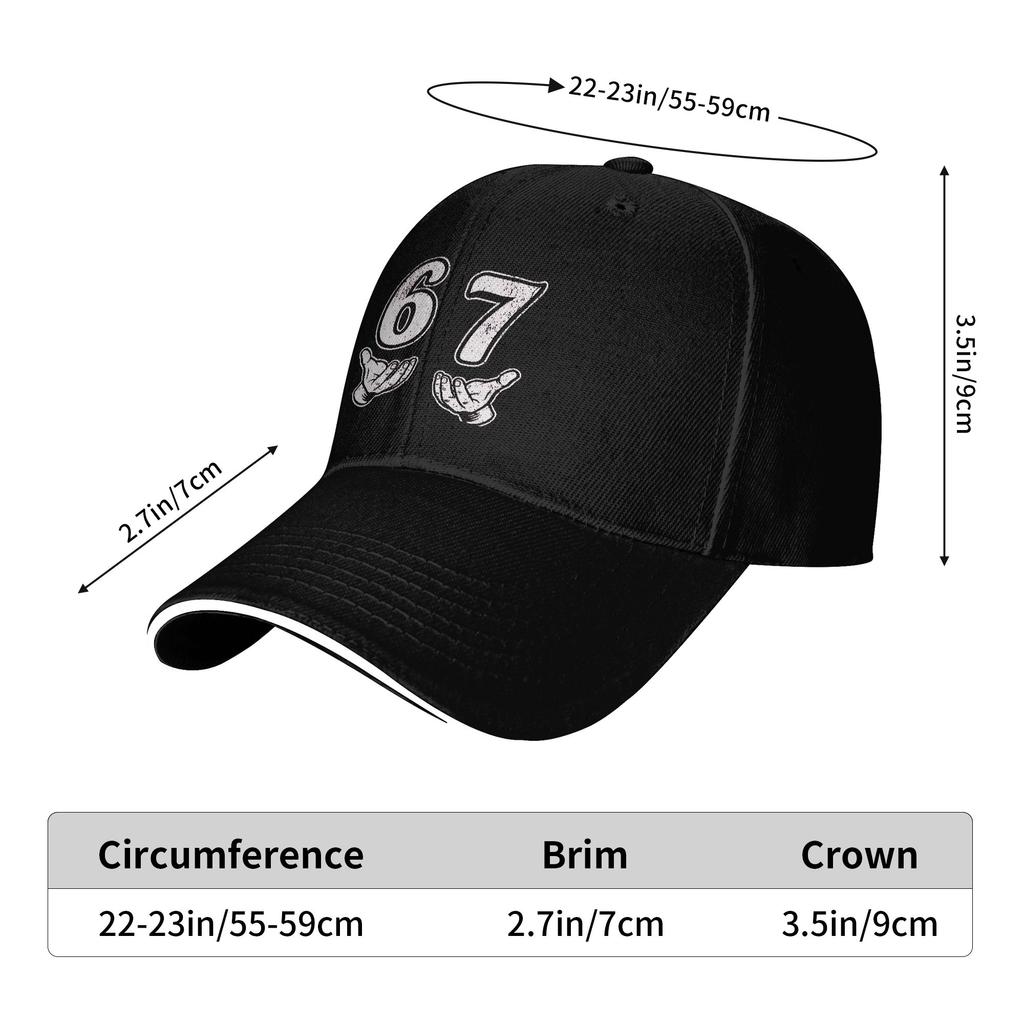 Funny Six Seven Meme 6 7 Meme Gen Alpha Slang Baseball Cap Street Style Hip Hop Hats Summer Men Adult Tennis Skate Snapback Cap