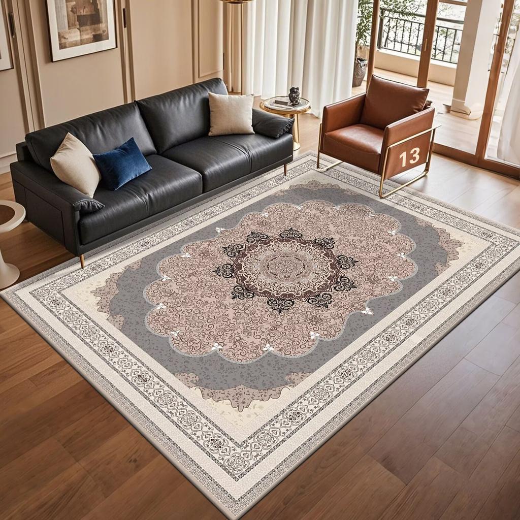 Retro Persian American Carpet Large Area Living Room Decoration Home Ethnic Style Bedroom Rug Cloakroom Lounge Soft Mat Washable