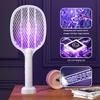 3000V Electric Mosquito Racket Mosquito Killer Lamp 2-in-1 USB Rechargeable Foldable Mosquito Swatter Fly Swatter Repellent Lamp
