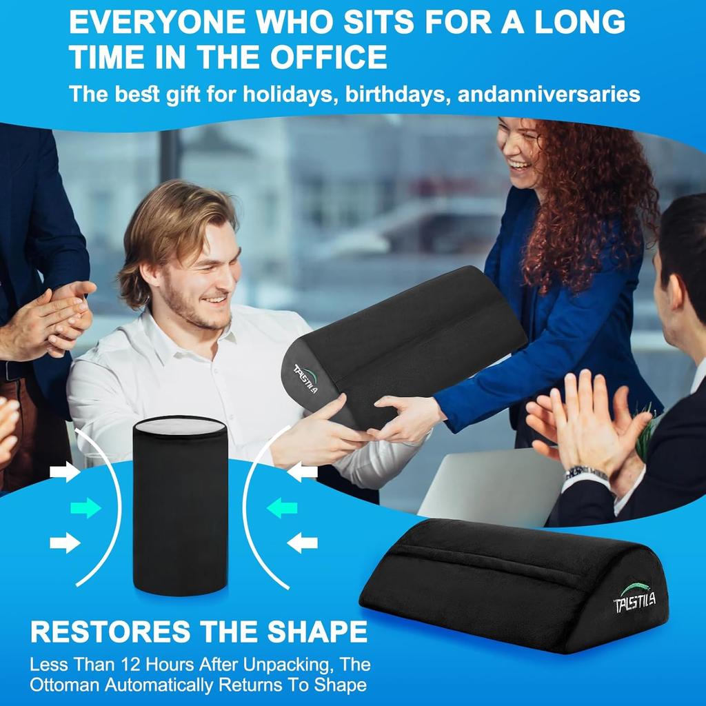 TALSTILA Foot Rest for Under Desk at Work, Footrest with Warm Plush Feet Pocket, Ergonomic Foam Foot Stool, Under Desk Footrests, for Office Desks &