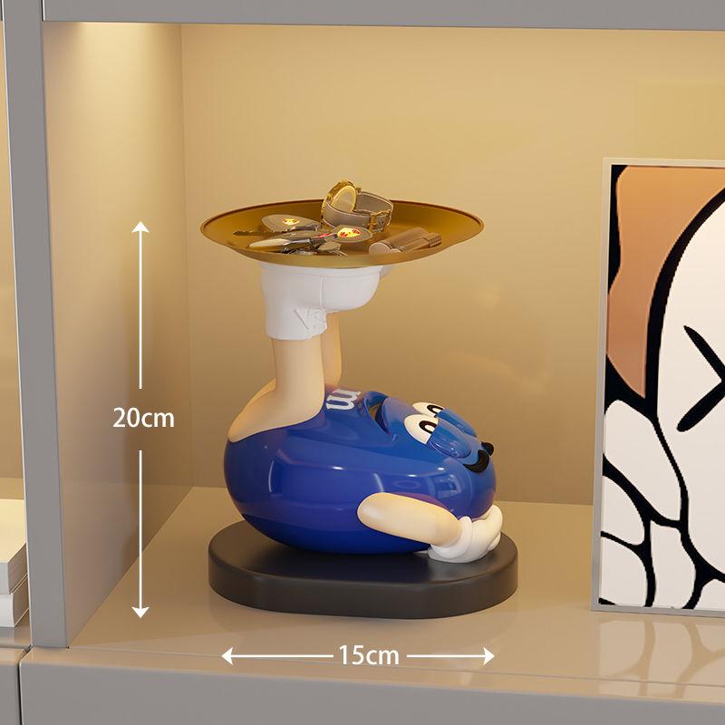 

Creative Ornaments Storage Living Room Tabletop Tray Modern Art Figurines Cute Sculptures Luxury Home Decoration Funny Gifts синий