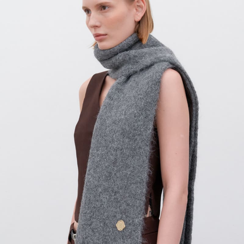 

halden soft wool knit muffler (M038_charcoal) charcoal
