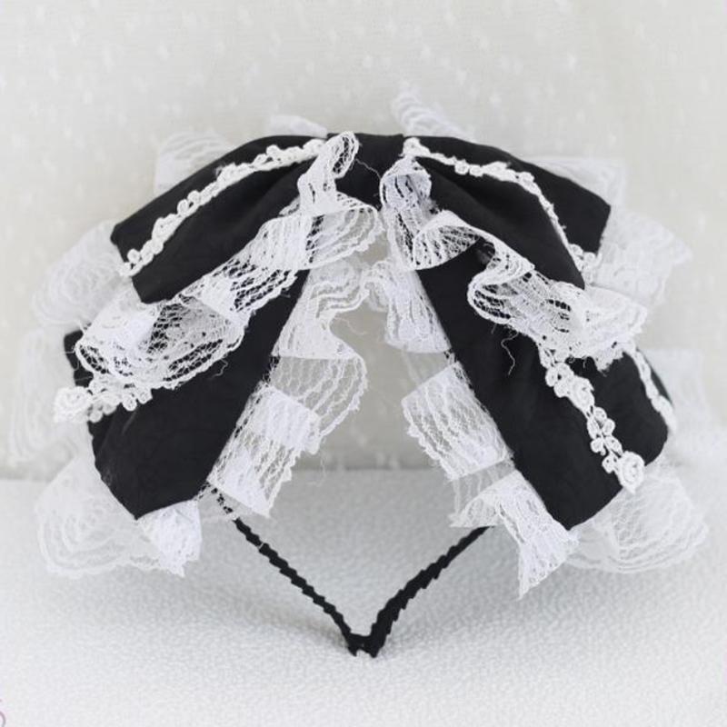 Lolita Retor Doplňky Velká krajková čelenka Sladký obruč do vlasů Cosplay pokrývka hlavy Pro dívky Dárek