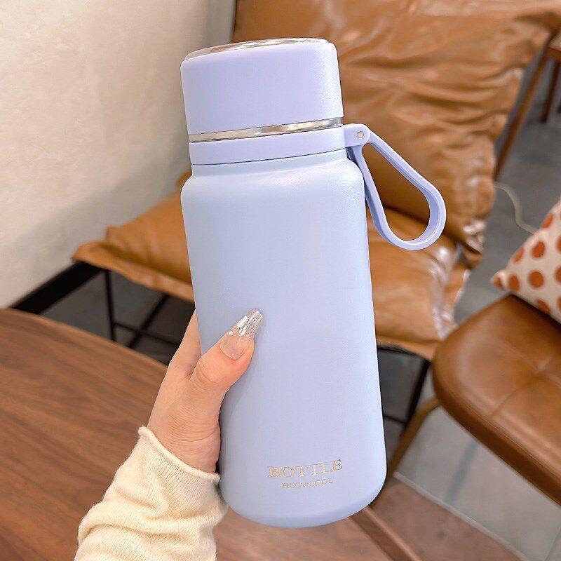 Simple Large-Capacity Thermos Cup for Girls, High-Looking 2024 New Style Water Cup, Portable Cold-Keeping Cup for Men, Car-Mounted Tea Cup
