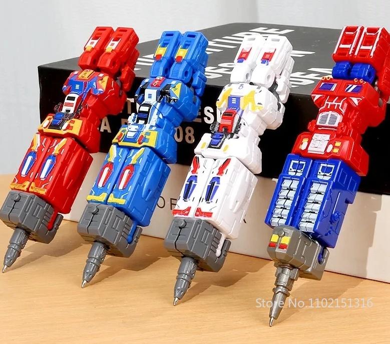 2IN1 Transformation Robot Toy Deformable Ballpoint Pen Rotary Joint Robot Deformation Action Figure Model Toys Deformed Robot