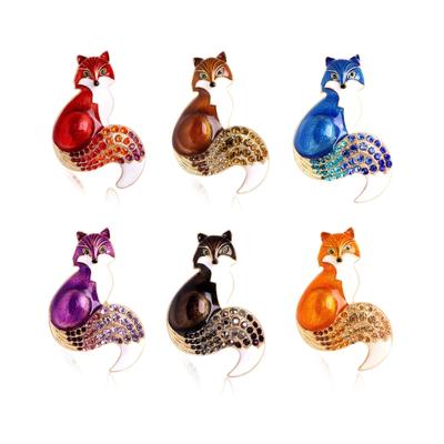 Multi Colored Animal Badge Brooch with Rhinestones for Women Girls Sweater Cardigan Accessories Backpack Decoration