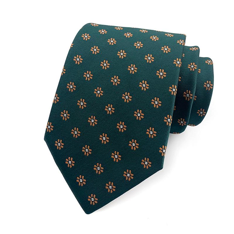 New Men's Classic Floral Dot Tie Luxury 8cm Jacquard Neck Tie Necktie For Men Business Wedding Party Daily Wear Accessory