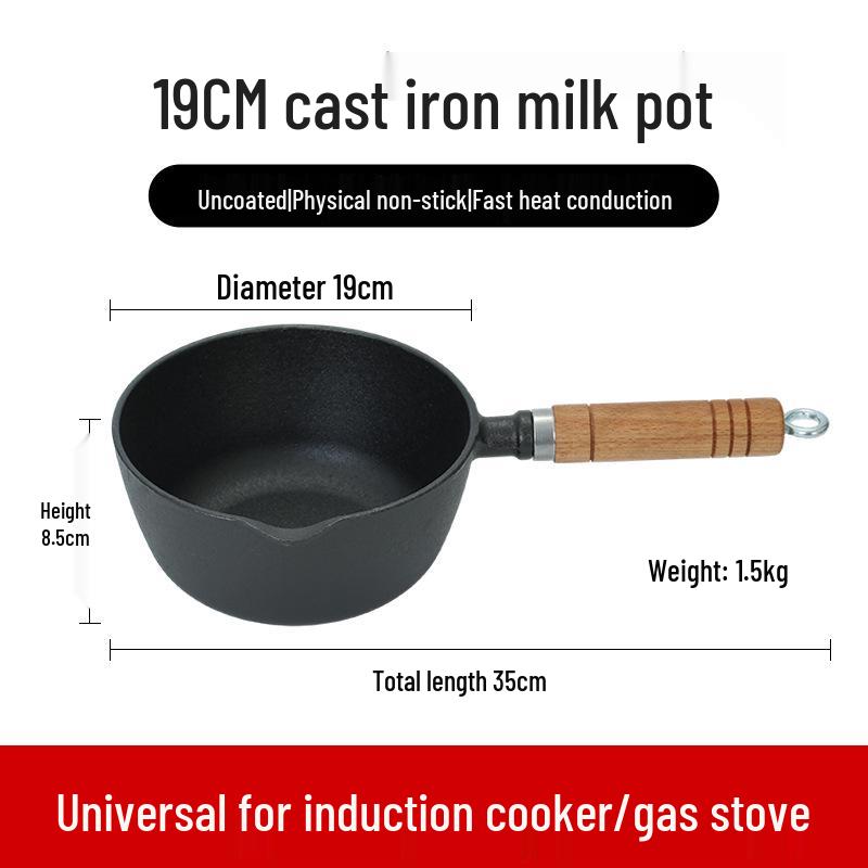 Gusseisen Antihaft Milch- & Babytopf - Ideal zum Erhitzen von Milch, Kochen von Nudeln, Schmoren von Suppe, Frittieren & mehr. Japanisches Design.