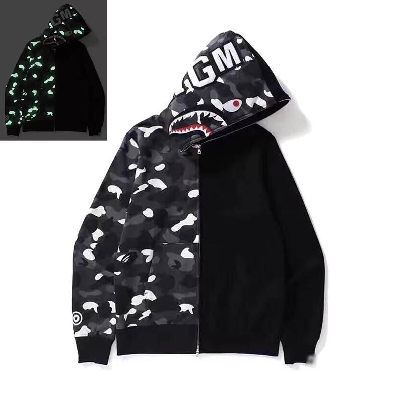 Trendy APE Hooded Sweatshirt - Shark Camouflage Zipper Jacket, Parent-Child Version