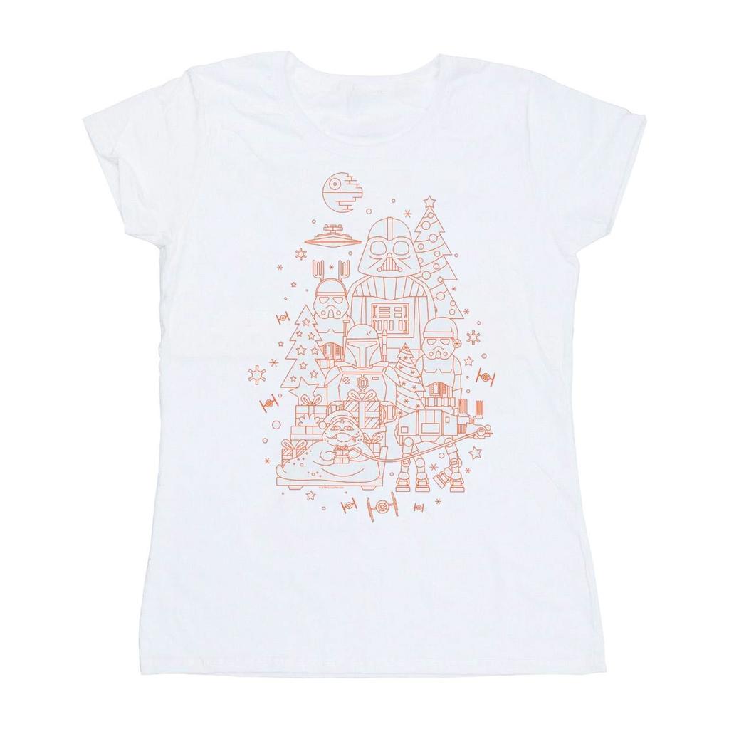 STAR WARS Womens/Ladies Empire Christmas Cotton T-Shirt