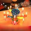 Bougie d'anniversaire musicale en forme de lotus rotatif - Décoration de gâteau créative en forme de fleur chantante pour enfants