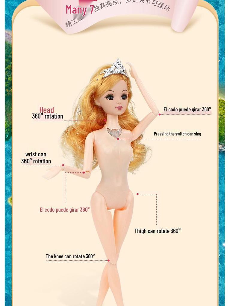 Mermaid Princess Doll: Handmade Water Play Toy for Girls - Perfect Children's Day Gift