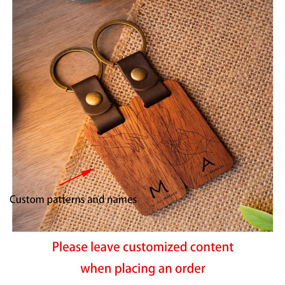 

Personalized Couple Keychain Set Engraved Rustic Keychain Gift for Her Him Wedding Anniversary Christmas Valentine s Day Gift 2pcs65x28mm чёрный