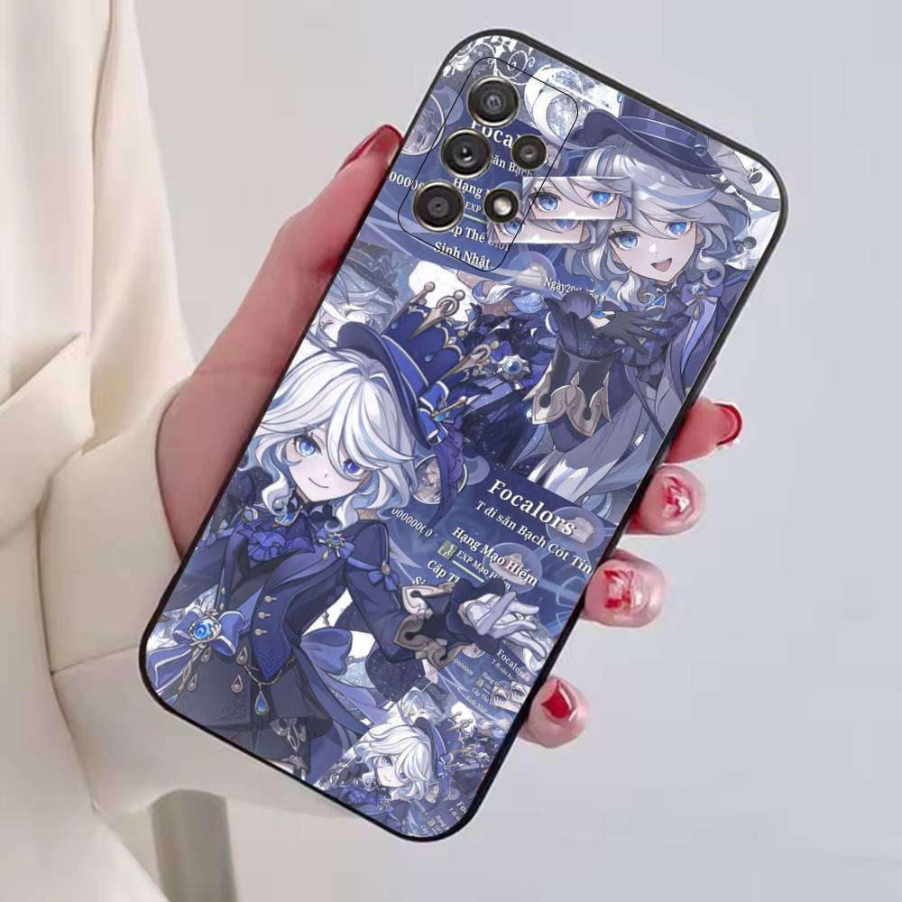 Genshin Impact F-Furina Phone Case For Samsung S25,S24,S21,S22,S23,S30,Ultra,S20,Plus,Fe,Soft Silicone Black Cover