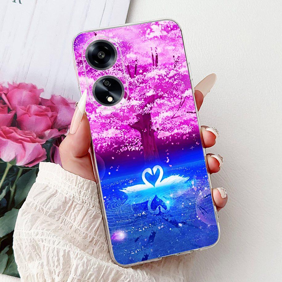 For OPPO F23 Case CPH2527 Cover Fashion Marble Flower Soft Slim Silicone Back Cover on OPPO A98 A1 5G CPH2529 OPPOF23 Phone Case