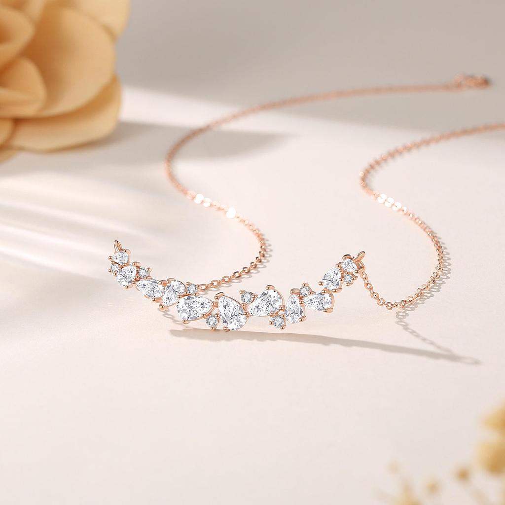 "Wisteria" 999 Pure Silver Necklace: High-End Smile Pendant for Women - Luxury Collarbone Gift Set