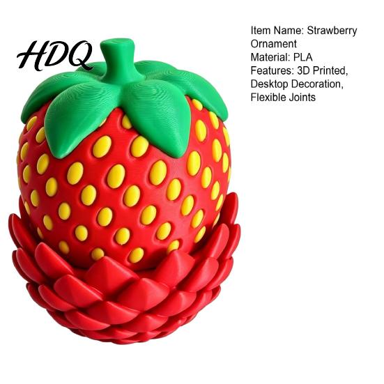 Dragon Toy with Flexible Joints Strawberry Egg Movable Dragon 3D Printed Fidget