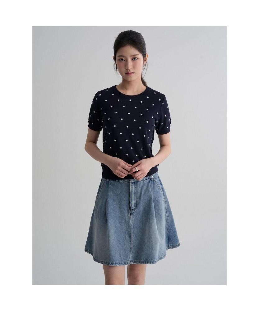 8SECONDS Dot Short Sleeve Pullover Navy